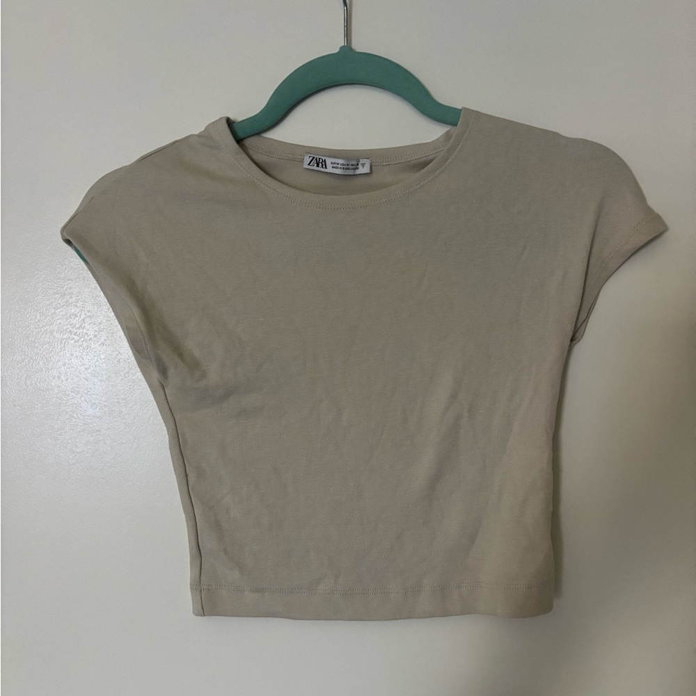 Zara Light Beige Crop Top
